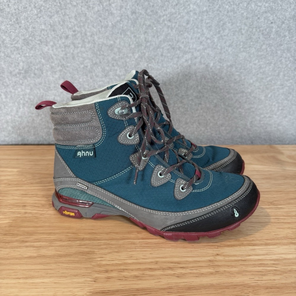 Ahnu Sugarpine Women's Waterproof Hiking Boots Teal/Gray, Size 7.5 no insoles